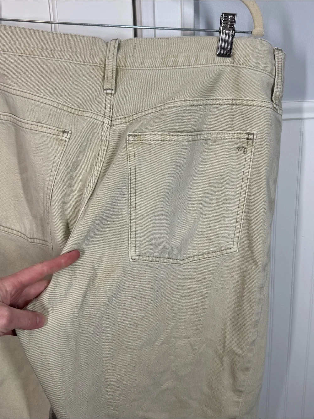 Madewell Short Pieced Barrel-Leg Jeans‎ Faded Khaki Rigid size 33 Short NWT READ